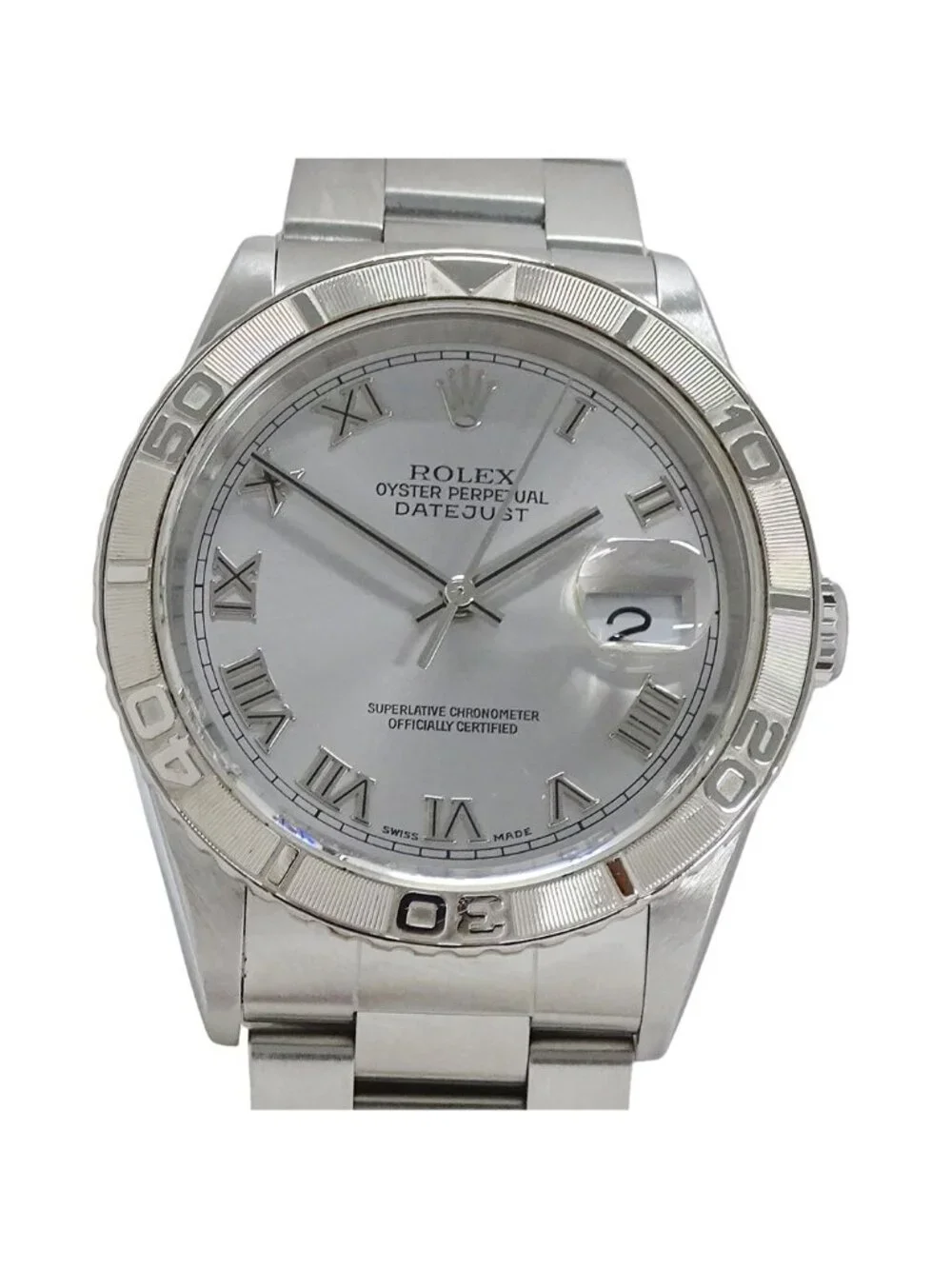 Rolex Datejust Thunderbird Watch Automatic at Stainless SS White Gold WG Silver